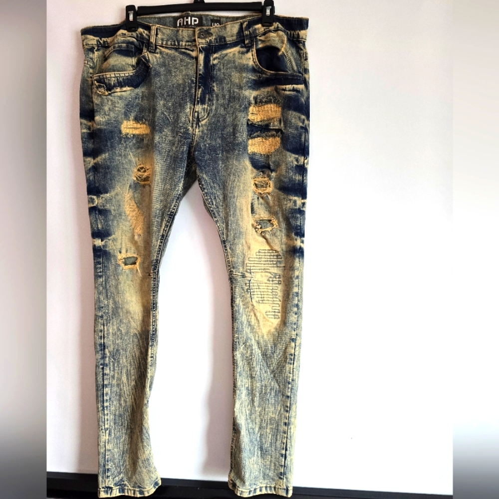 AHP ANOTHER HYPE PIECE MEN'S DISTRESSED SKINNY JEANS SIZE WAIST 40"